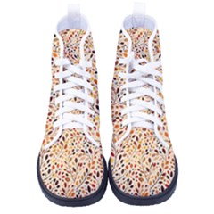 Autumn Leaves Pattern Kid s High-top Canvas Sneakers by pakminggu