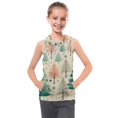 Christmas Tree Kids  Sleeveless Hoodie