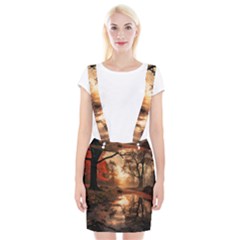 Trees Sunset Mist Braces Suspender Skirt by pakminggu