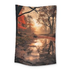 Trees Sunset Mist Small Tapestry by pakminggu