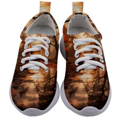 Trees Sunset Mist Kids Athletic Shoes by pakminggu