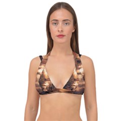 Trees Sunset Mist Double Strap Halter Bikini Top by pakminggu