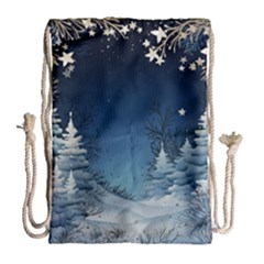 Christmas Night Winter Drawstring Bag (large) by pakminggu