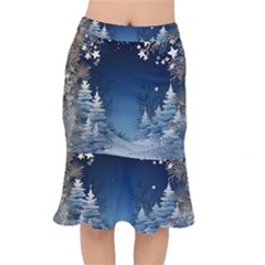 Christmas Night Winter Short Mermaid Skirt by pakminggu