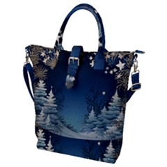 Christmas Night Winter Buckle Top Tote Bag by pakminggu