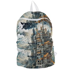 Castle Storm Sea Foldable Lightweight Backpack by pakminggu