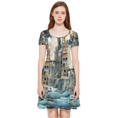 Castle Storm Sea Inside Out Cap Sleeve Dress by pakminggu