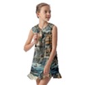 Castle Storm Sea Kids  Pilgrim Collar Ruffle Hem Dress View2