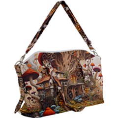 House Mushrooms Canvas Crossbody Bag by pakminggu