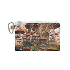 House Mushrooms Canvas Cosmetic Bag (small) by pakminggu