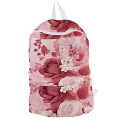 Red Pink Flower Petal Leaves Foldable Lightweight Backpack by pakminggu