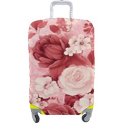 Red Pink Flower Petal Leaves Luggage Cover (large) by pakminggu