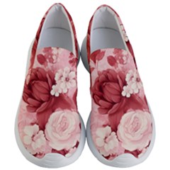 Red Pink Flower Petal Leaves Women s Lightweight Slip Ons by pakminggu