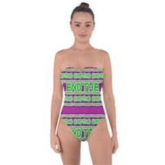 The End Pattern Tie Back One Piece Swimsuit by pakminggu