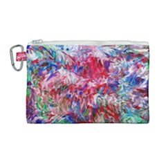 Flow Iv Canvas Cosmetic Bag (large) by kaleidomarblingart