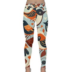 Vintage Birds Pattern Classic Yoga Leggings by Valentinaart