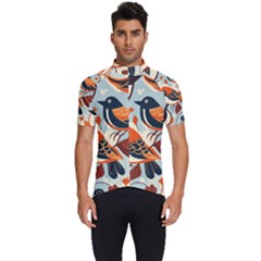 Vintage Birds Pattern Men s Short Sleeve Cycling Jersey