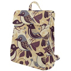 Vintage Birds Pattern Flap Top Backpack