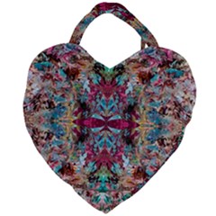 Blended Arabesque Giant Heart Shaped Tote by kaleidomarblingart