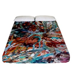 Pour Blend  Fitted Sheet (king Size) by kaleidomarblingart