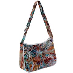 Pour Blend  Zip Up Shoulder Bag by kaleidomarblingart