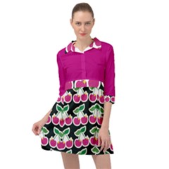 Cherry Design Mini Skater Shirt Dress by Trending