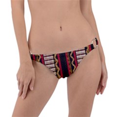 Textile Pattern Abstract Fabric Ring Detail Bikini Bottoms by pakminggu