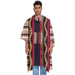 Textile Pattern Abstract Fabric Men s Hooded Rain Ponchos by pakminggu