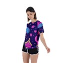 Pattern Royal Crowns Asymmetrical Short Sleeve Sports T-Shirt View2