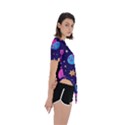 Pattern Royal Crowns Asymmetrical Short Sleeve Sports T-Shirt View3