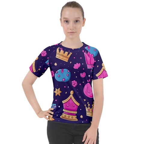 Pattern Royal Crowns Women s Sport Raglan T-shirt by pakminggu