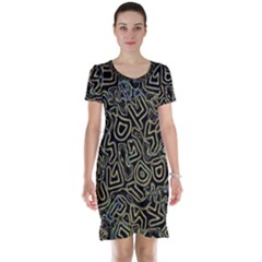 Pattern Abstract Runes Graphic Short Sleeve Nightdress by pakminggu