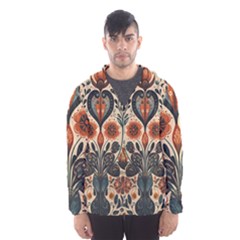 Flower Leaves Floral Men s Hooded Windbreaker by pakminggu