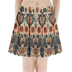 Flower Leaves Floral Pleated Mini Skirt by pakminggu