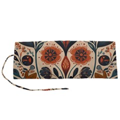 Flower Leaves Floral Roll Up Canvas Pencil Holder (s) by pakminggu