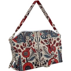 Flowers Leaves Floral Canvas Crossbody Bag by pakminggu