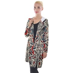 Flowers Leaves Floral Hooded Pocket Cardigan by pakminggu