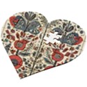 Flowers Leaves Floral Wooden Puzzle Heart View2