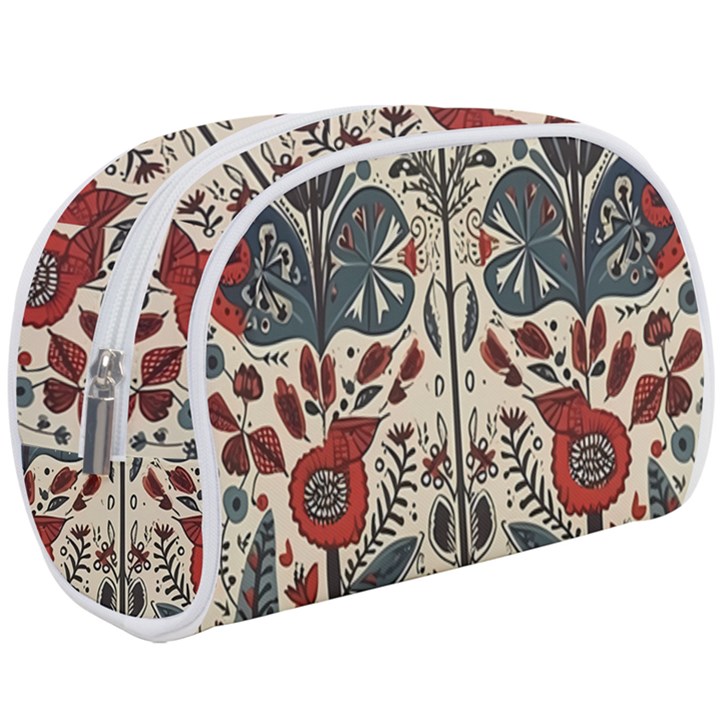 Flowers Leaves Floral Make Up Case (Large)