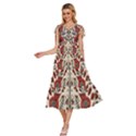 Flowers Leaves Floral V-Neck Drawstring Shoulder Sleeveless Maxi Dress View2