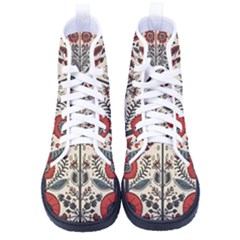 Flowers Leaves Floral Women s High-top Canvas Sneakers by pakminggu