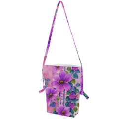 Flowers Leaves Folding Shoulder Bag