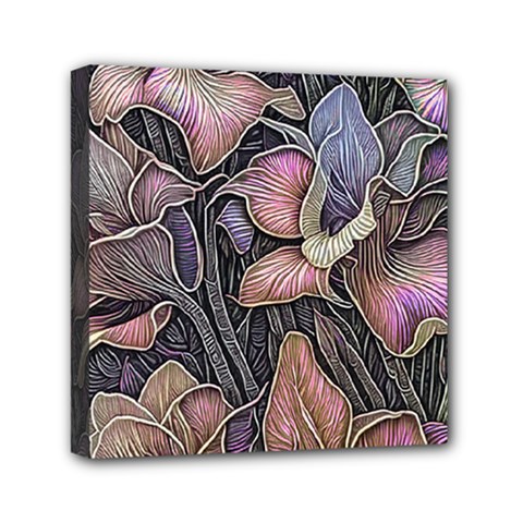 Flowers Iris Plant Mini Canvas 6  x 6  (Stretched)