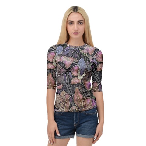 Flowers Iris Plant Quarter Sleeve Raglan T-shirt by pakminggu