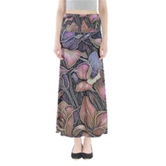 Flowers Iris Plant Full Length Maxi Skirt by pakminggu