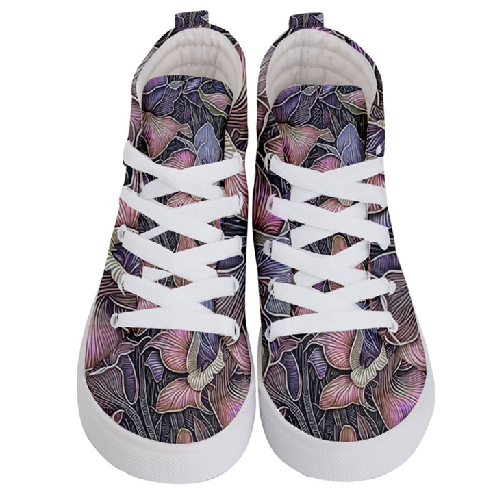 Flowers Iris Plant Kids  Hi-Top Skate Sneakers