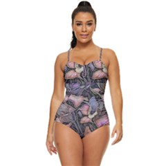 Flowers Iris Plant Retro Full Coverage Swimsuit