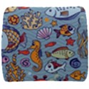 Cartoon Underwater Seamless Pattern With Crab Fish Seahorse Coral Marine Elements Back Support Cushion View1