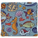 Cartoon Underwater Seamless Pattern With Crab Fish Seahorse Coral Marine Elements Back Support Cushion View4