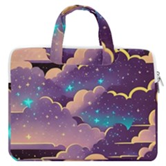 Fluffy Clouds Night Sky Macbook Pro 13  Double Pocket Laptop Bag by uniart180623